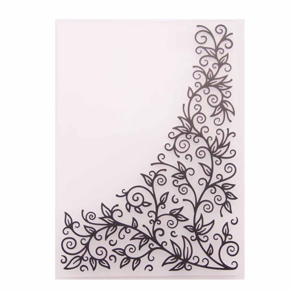 Plastic Embossing Folder Template DIY Scrapbook Photo Album Card Making Decoration Craft Flower Corner-S001