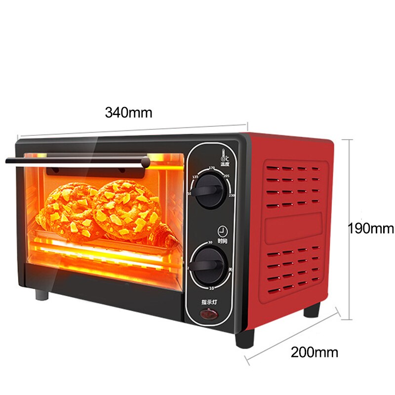 1500w 12l husstand mini elektrisk ovn brød bagemaskine intelligent timing bagning hjem liv køkken brød brødrister