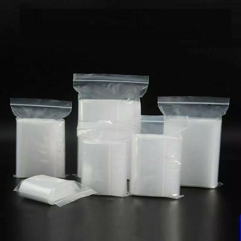 100 små genomskinliga påsar plastpåsar baggy grip självförslutning återförslutbar återförslutbar mini plastpåse 4*6mm 5*7mm 7*11mm plastba