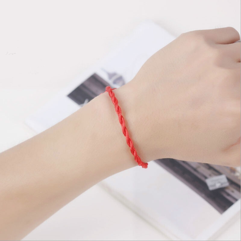 1 PCS Rot Schwarz Die Seil Charme Armbänder Glück Rot Schwarz Handgemachte Seil Armreifen für Frauen Männer Liebhaber Bauen