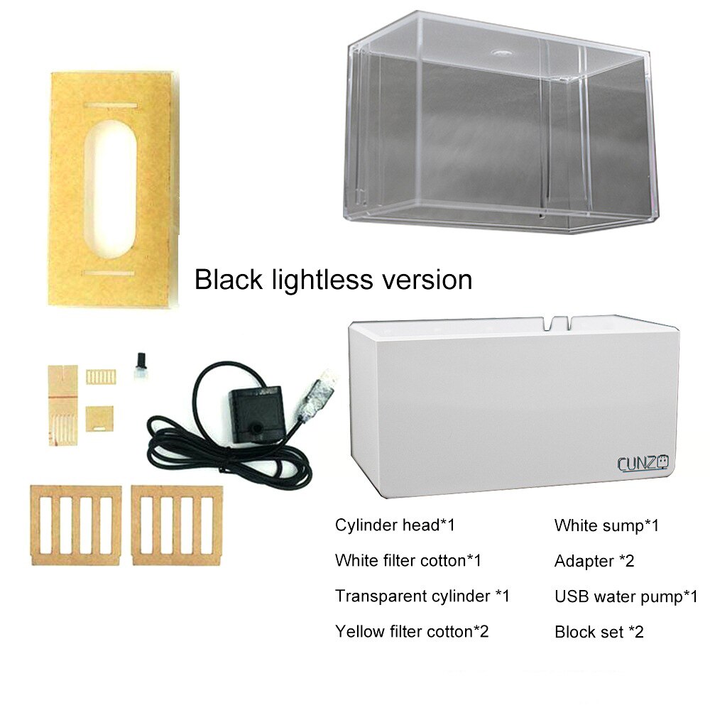 Usb akvarie akvarium mini plast akvarium bærbar desktop aquaponic akvarie fiskeskål med vandfiltrering led stille: 01