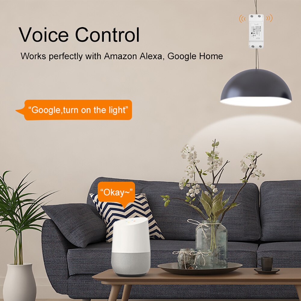 Woolley wifi älykäs valokytkin moduuli katkaisin ajastin älykäs tee-se-itse-kytkin 10a langaton kaukosäädin toimii alexa google home