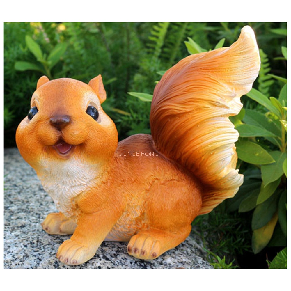 RESIN GARDEN SQUIRREL ANIMAL STATUE FIGURIUE GARDEN ORNAMENTS DECORATIONS FOR OUTDOOR GARDEN LAWN AND YARD