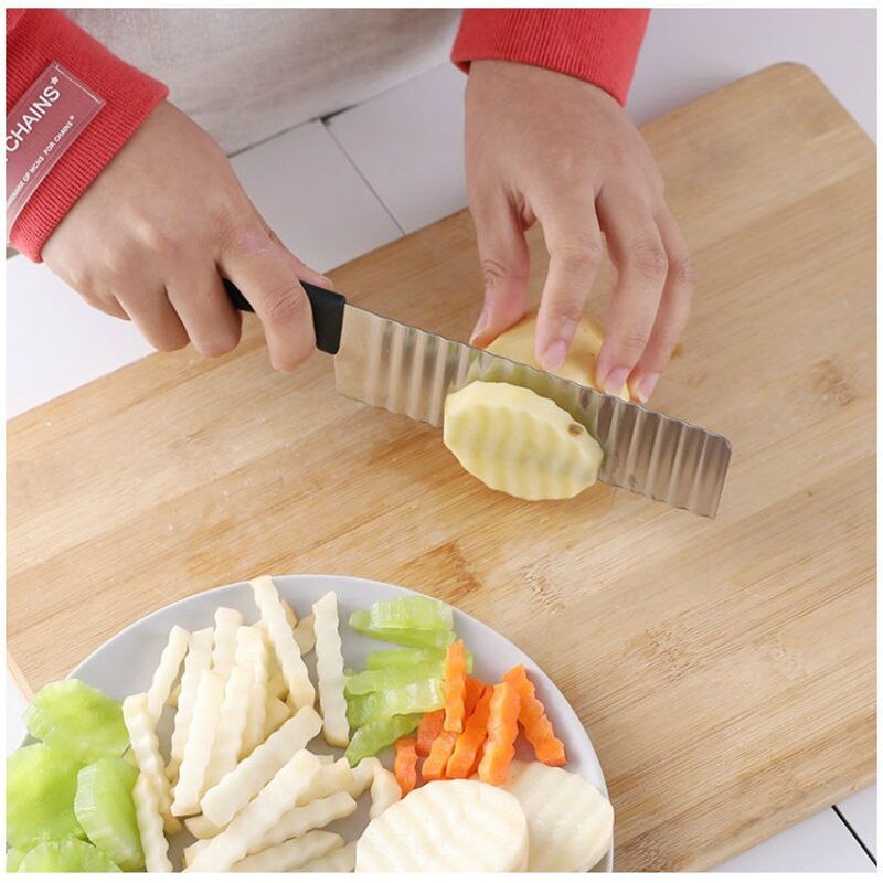 Couteau de cuisine multifonction en acier inoxydable, broyeur de pommes de terre, Mini vague coupe de pommes de terre, couteau ondulé