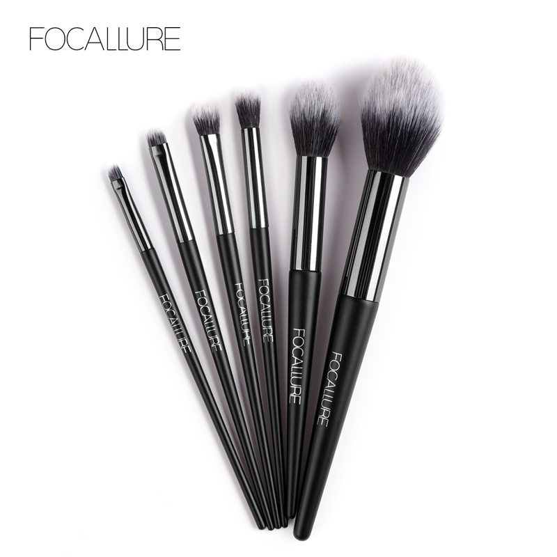 FOCALLURE 6 pcs Makeup Brush Set Professionele Zacht Cosmetica Blush Oogschaduw Borstel voor Make-Up