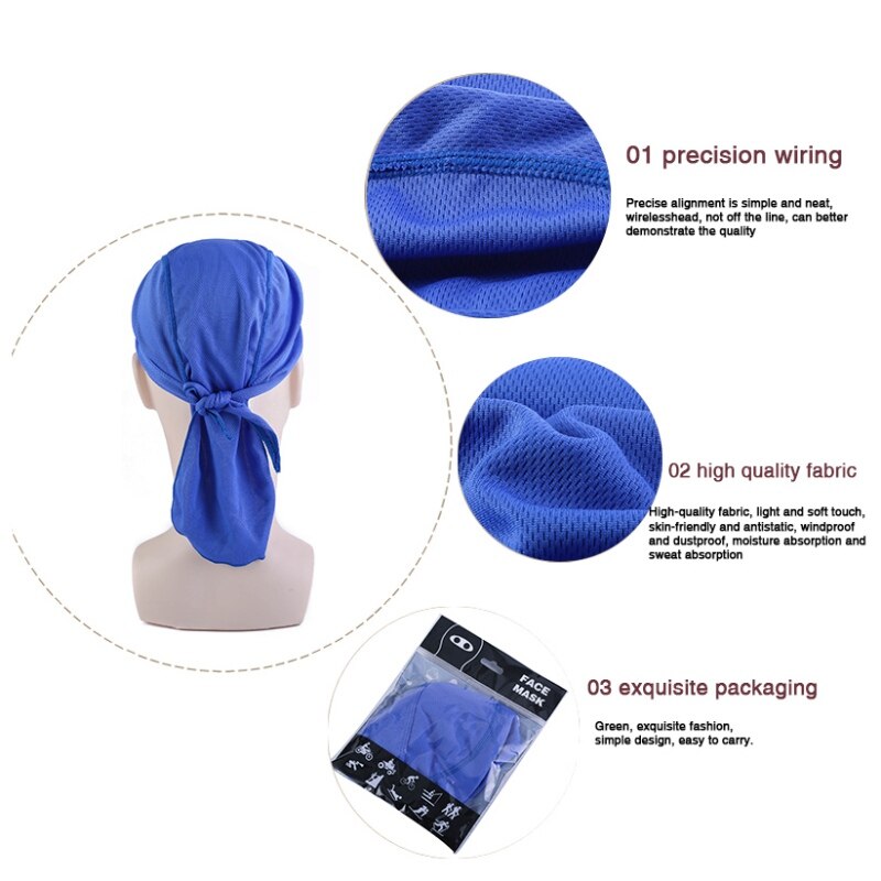 Cycle Bandana Men Pure Cycling Cap Outdoor Head Scarf Quick Dry Headband Summer Men bike cap Riding Bandana Ciclismo Pirate Hat