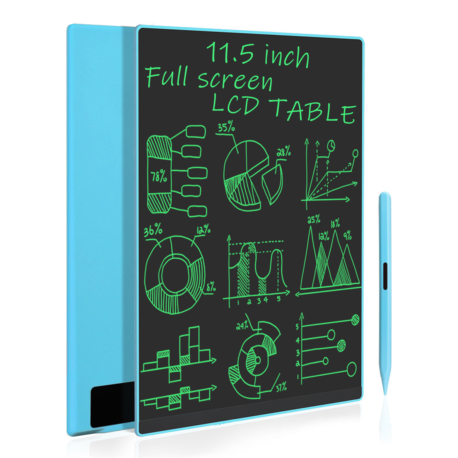 LCD Writing Tablet 11.5 Inch Color/Monochrome Screen with 2 Stylus Drawing Writing Taking Notes Leaving Messages: Single color-BL