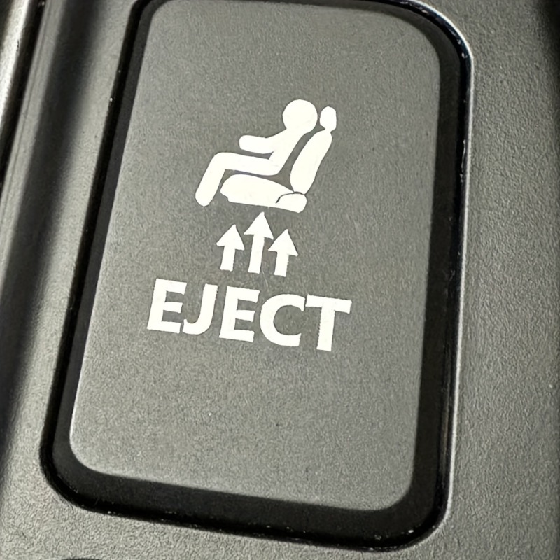 Vinyl Passenger Ejection Seat Stickers For Vehicle Dash Novelty Eject Dash Switch Labels Unused Button Decoration Decal