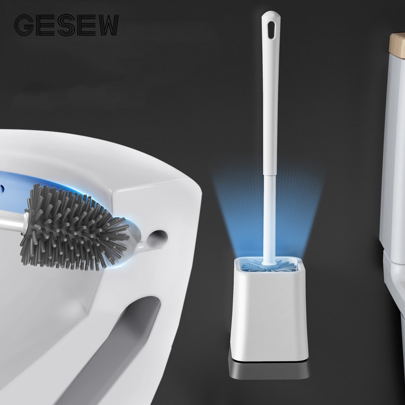 GESEW TPR Toilet Brush For Bathroom Drainable Cleaning Brush WC Cleaning Tool Wall-mount Cleaning Tool Bathroom Accessories Set