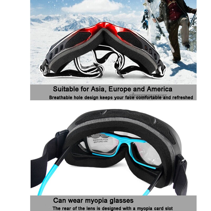 Ski snowboard bril berg skiën skate brillen sneeuwscooter wintersport dubbele laag sneeuw winddicht stofdichte brillen