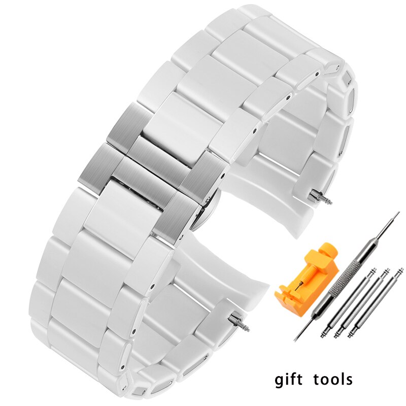 Cinturino in gomma siliconica acciaio in gomma per AR5890 AR5889 AR5858 AR5920 AR5868 AR8023 uomo 23mm donna 20mm cinturino cinturino: white silver / 23 millimetri