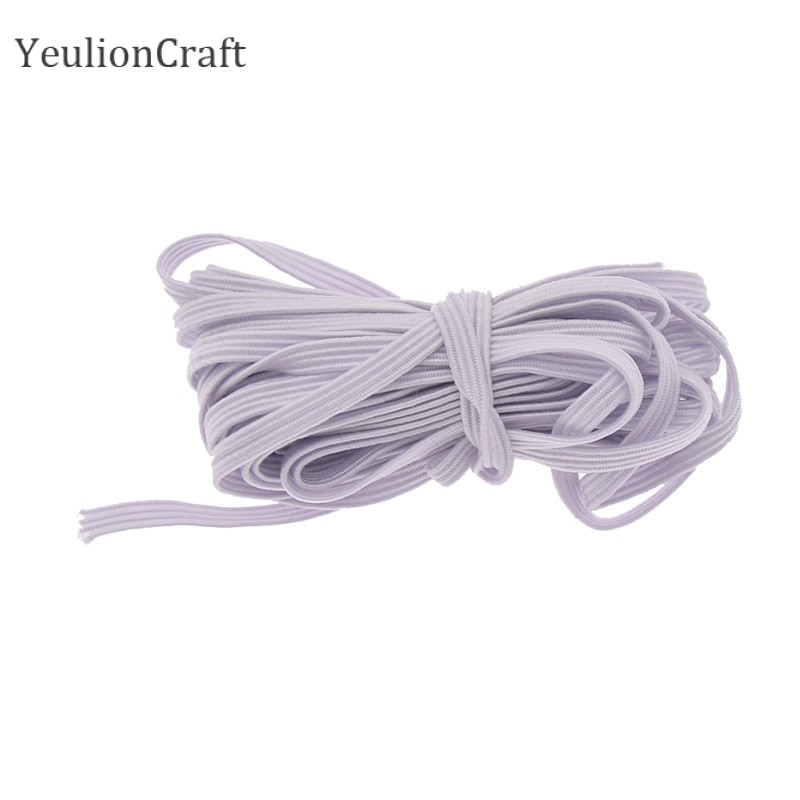Chzimade 4mm White Black Elastic Bands 5/10/15/20/25/30/35/40/45/50Yards For Sewing Flat Rubber Elastic Cord Stretch String