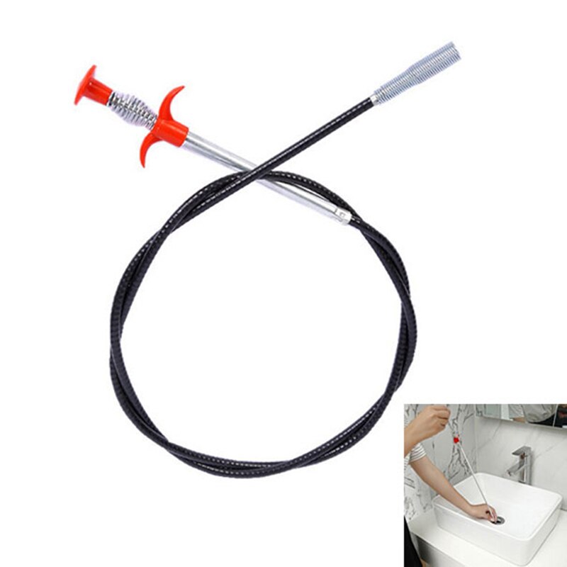 Iron Wire Drain Snake Sticks Clog Remover Cleaning Spring Pipe Dredging Tool