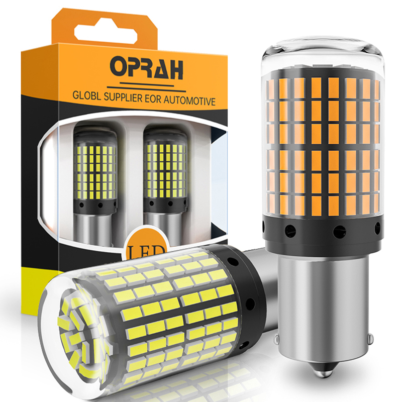 2 uds luz LED de coche de alta potencia 1156 3014 144SMD bombillas LED CanBus BAU15S PY21W BAY15D 1157 7440 W21W W21/5W lámpara de señal delantera/trasera