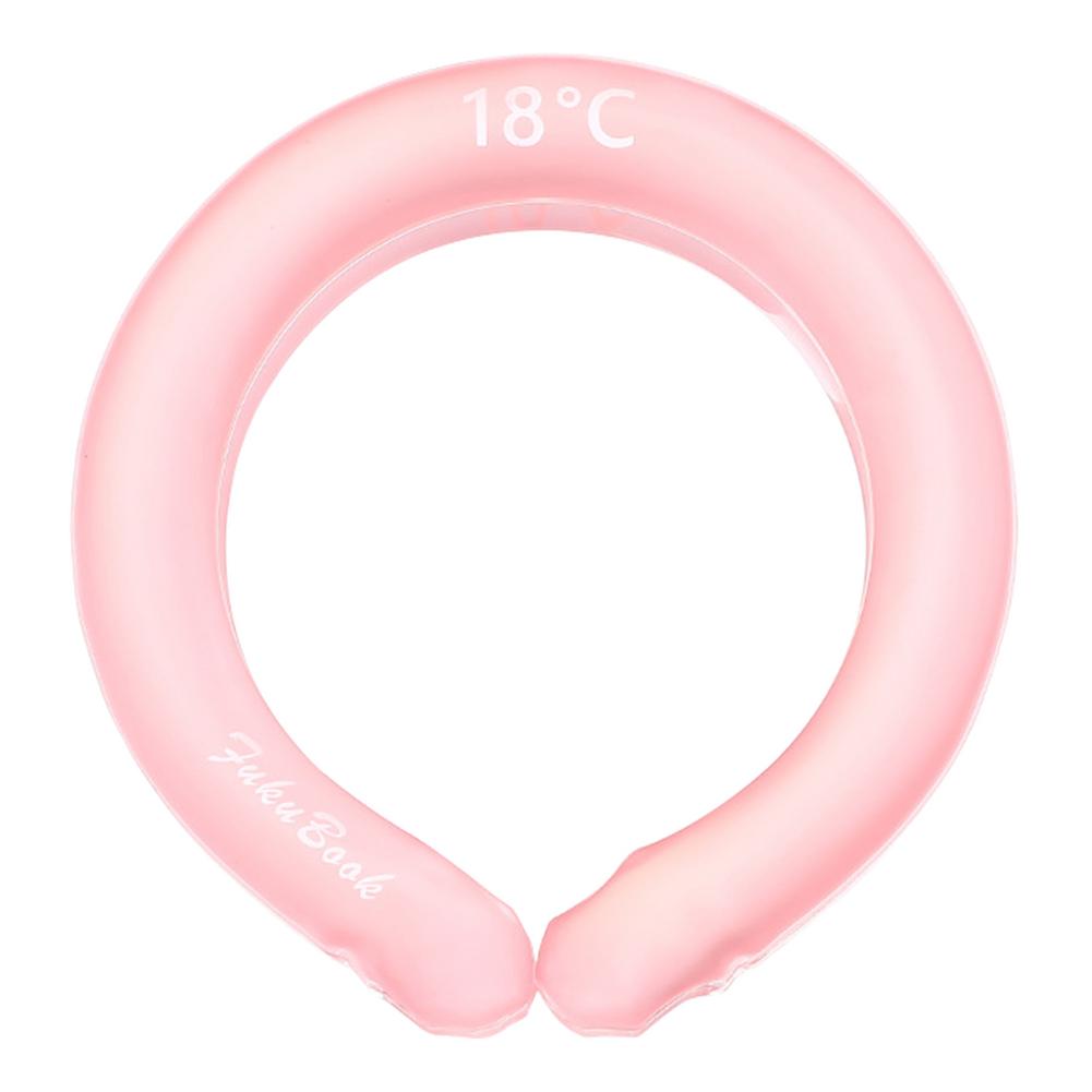 Neck Cooling Ring Summer Heatstroke Prevention Ice Cushion Tube Portable Travel Pillow Inflatable Neck Pillow U Shape: Pink