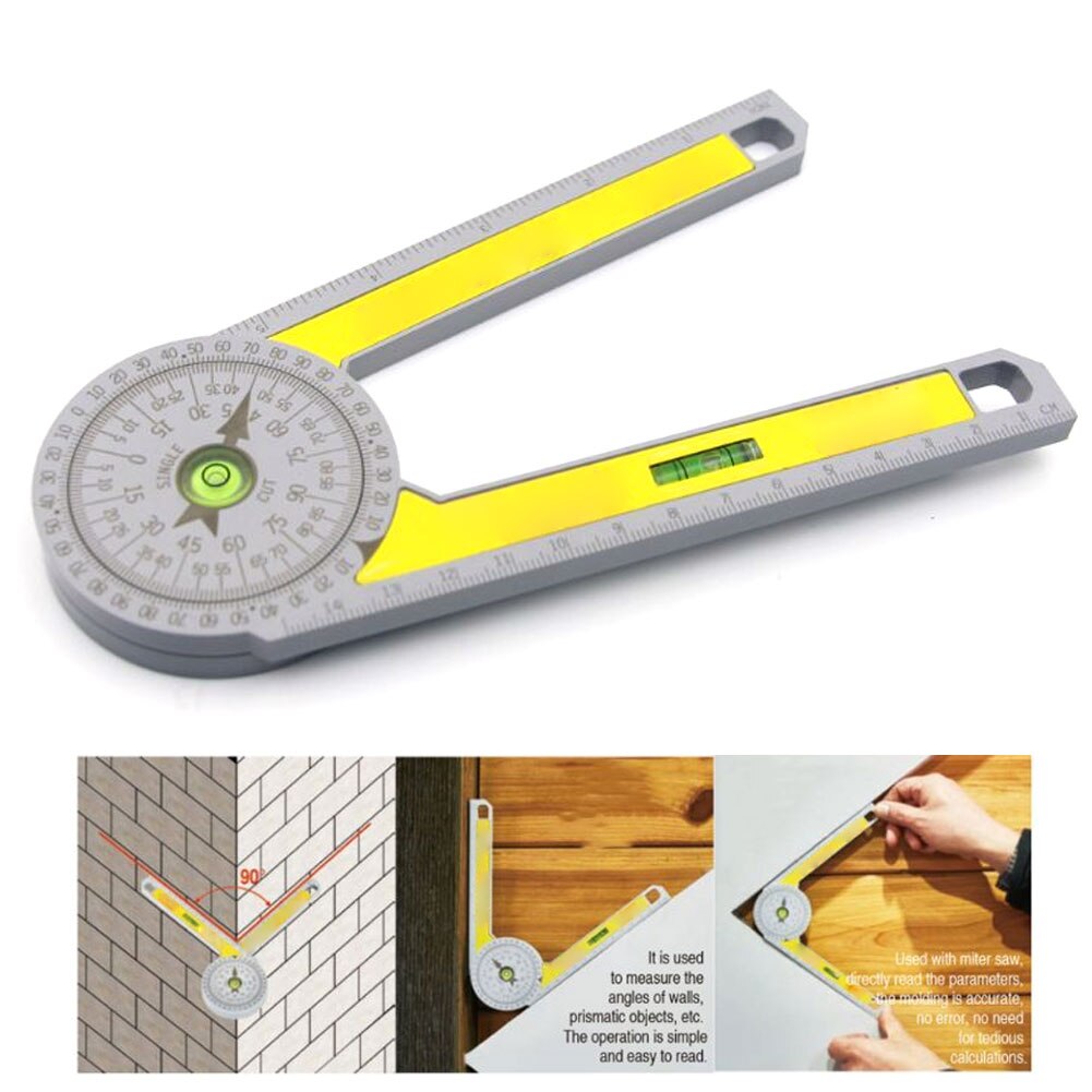 7Inch Miter Saw Protractor Gauge ABS Digital Protractor Scale Digital Protractor Engraved Portable Measuring Ruler Tool