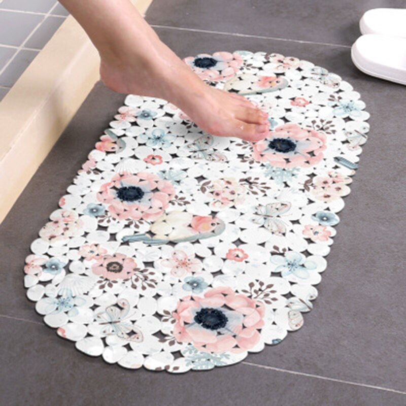 Badkamer Antislip Mat PVC Sucker Bad Mat Bloem En Vogel Print Explosie Modellen Bad Douche Badmat Vloer mat