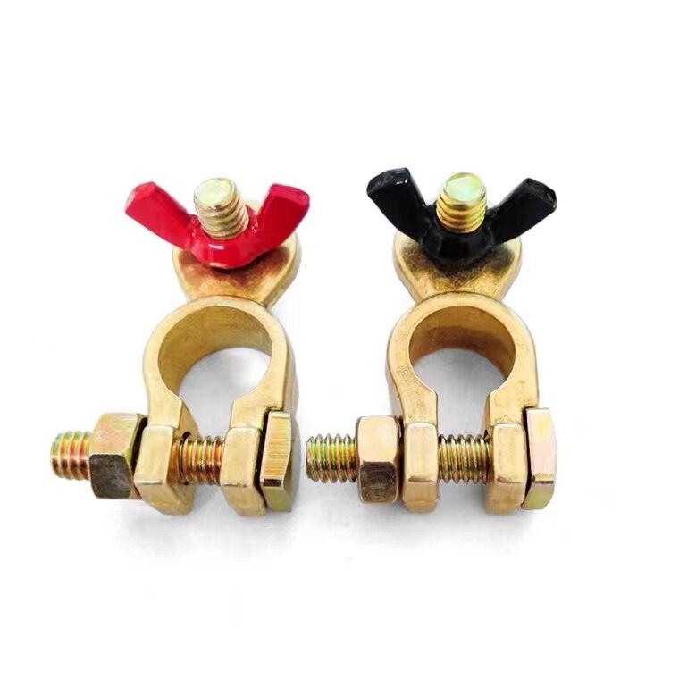 2 Pcs Copper Battery Terminal Connector Car Top Post Battery Terminals Quick Release Wire Cable Clamp Disconnect Cutoff Switch: Default Title