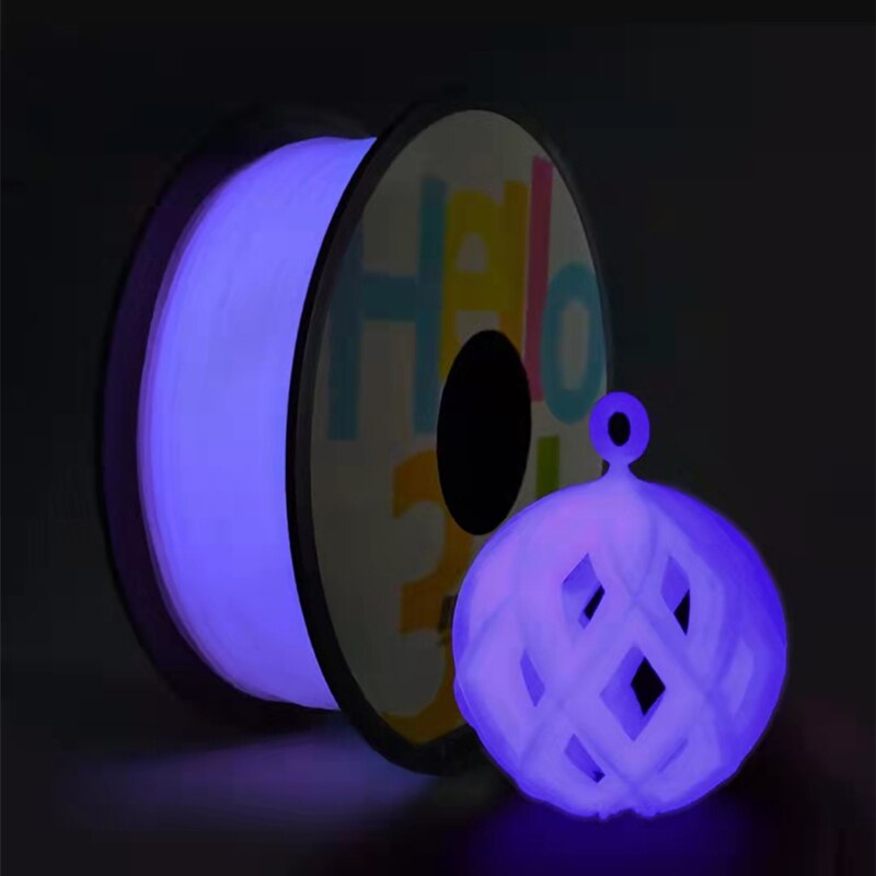 PLA Filament 3D Printer Printing Glowing In The Dark Rainbow Luminous 1.75MM 1Kg Most Expensive Best Toner Blue purple: Blue purple