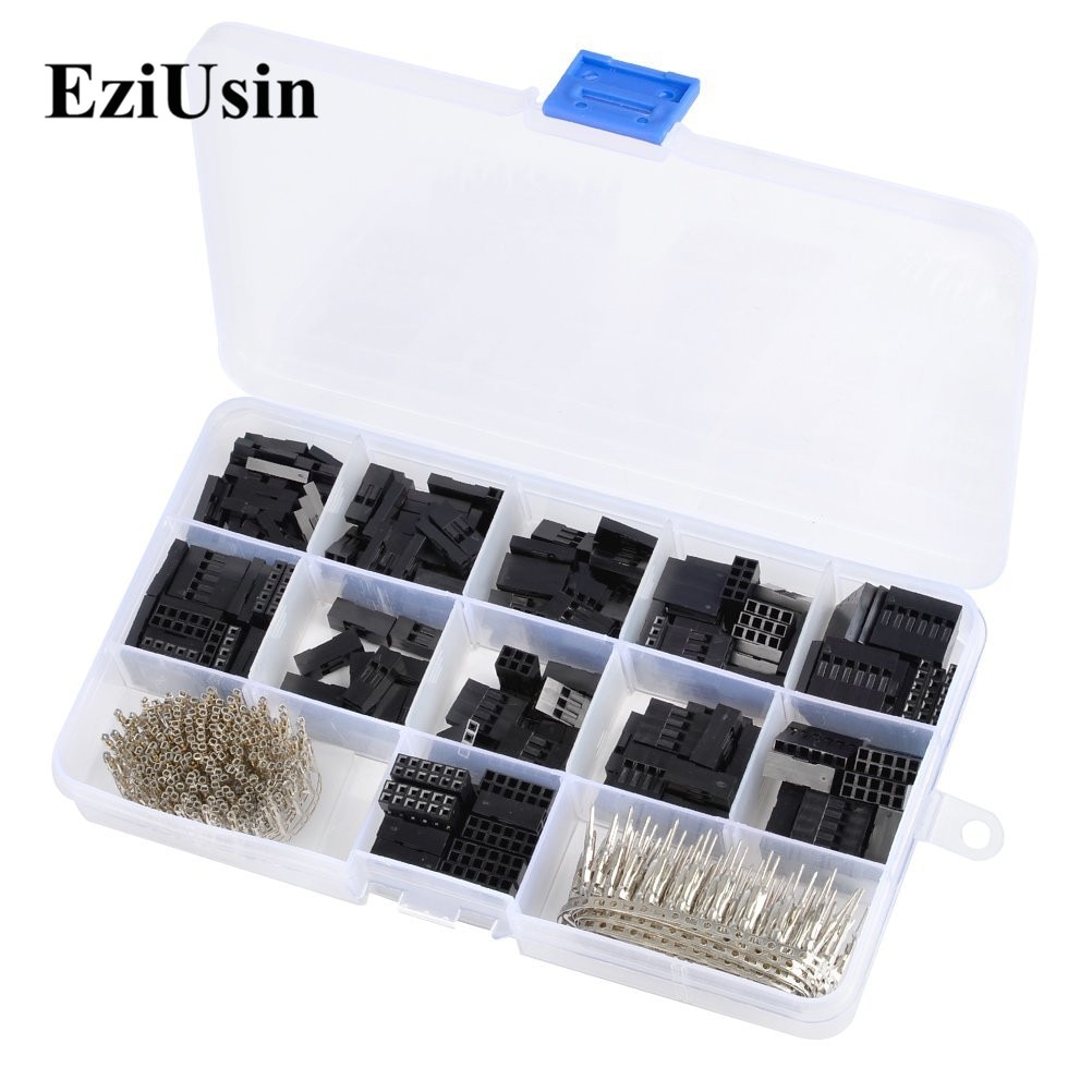 Housing Dupont Connector 620Pcs 2.54mm Pitch JST SM 1~6 Pin Header Male Female Crimp Pins Terminal Adaptor Assortment Kit