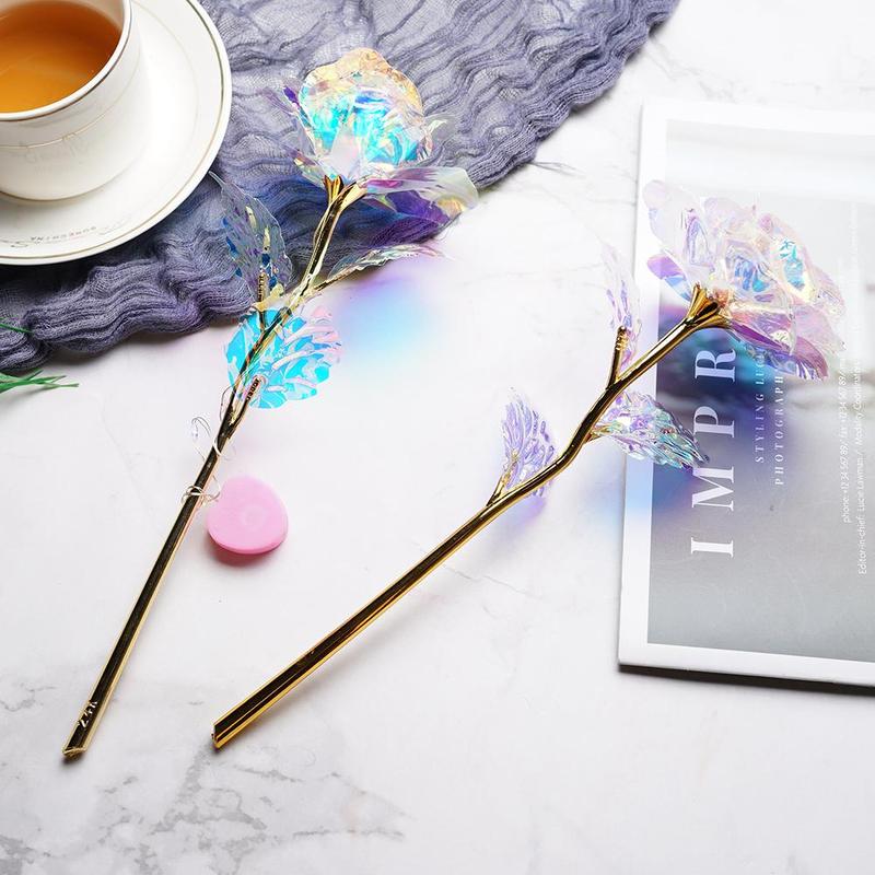 Decoración creativa para el hogar, caja de de San Valentín, Rosa desnuda, papel de aluminio dorado, manualidades, de aluminio de cristal para el día de la madre