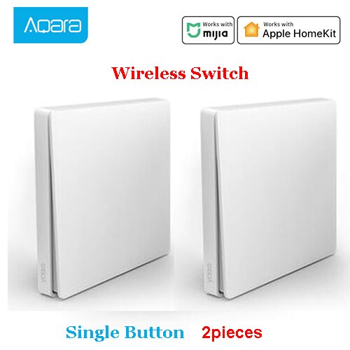 Originale Xiaomi Norma Mijia casa Intelligente di Controllo Della Luce Singolo filo di Fuoco ZigBee Chiave Senza Fili Interruttore A Parete Via Norma Mijia Apple Homeki APP: 2pcs wireless 1 key