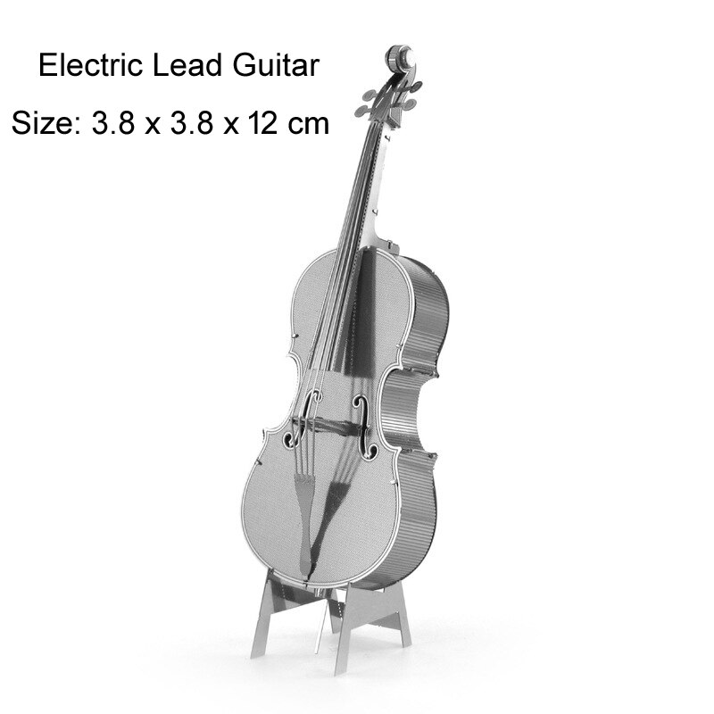 Muziekinstrument 3d metalen puzzel vleugelpiano drumstel bas viool modelbouwpakketten legpuzzel speelgoed voor kinderen: 128- leadgitaar
