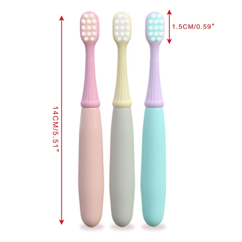D2TA 6Pcs Toddler Kids Manual Toothbrush Cute Mushroom Multicolor Extra Soft Bristles Children Teeth Cleaning Tools 2-5 Years