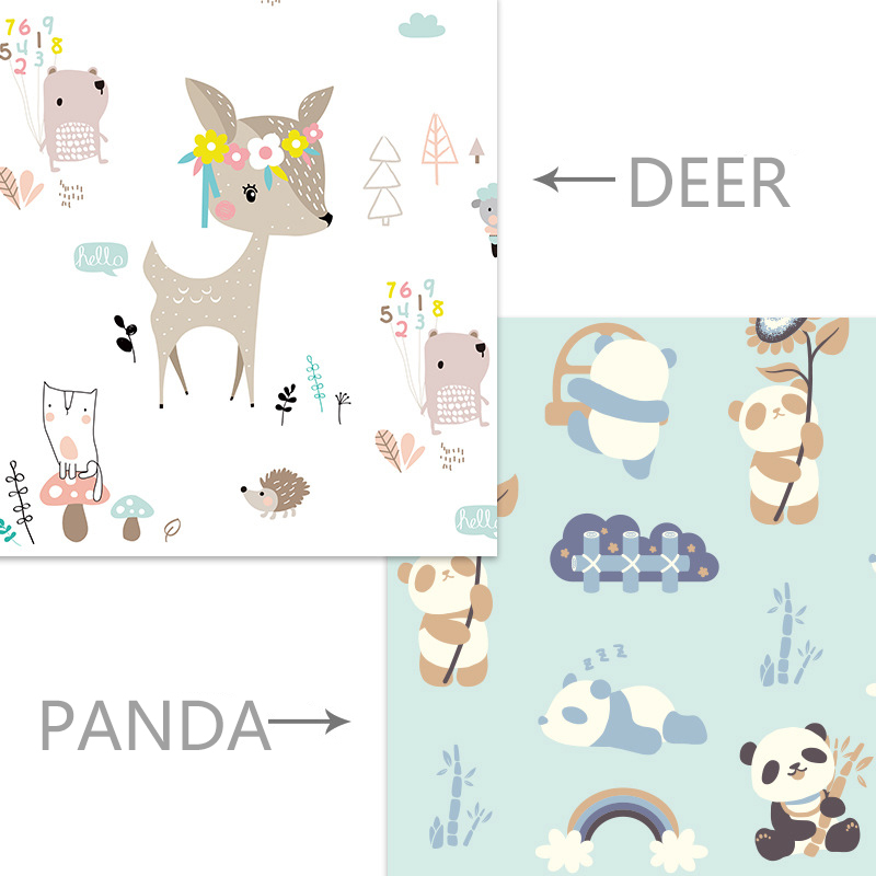 Kinderspielmatten, faltbare babyspielmatte, wasserdicht, für kleinkinder, #39 1cm dicke, weiche krabbelmatte aus xpe-schaum, wasserdichter kinderteppich: Hirsch Panda / 180 x 160 x 1cm