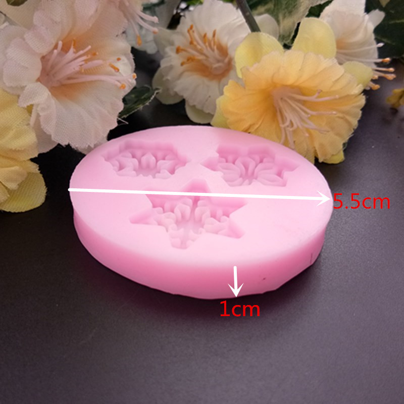 3d julesnefnug blomst silikone sæbeforme bageform til cupcake chokolade sæbe 3d fondant kage dekorationsværktøj