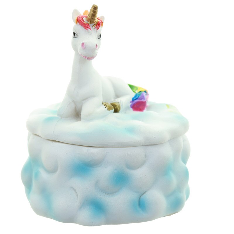 Samleobjekt regnbue enhjørning sky smykkeskrin fairy horse smykkeskrin smykkeskrin sky keepsake box med eventyr enhjørning lokk