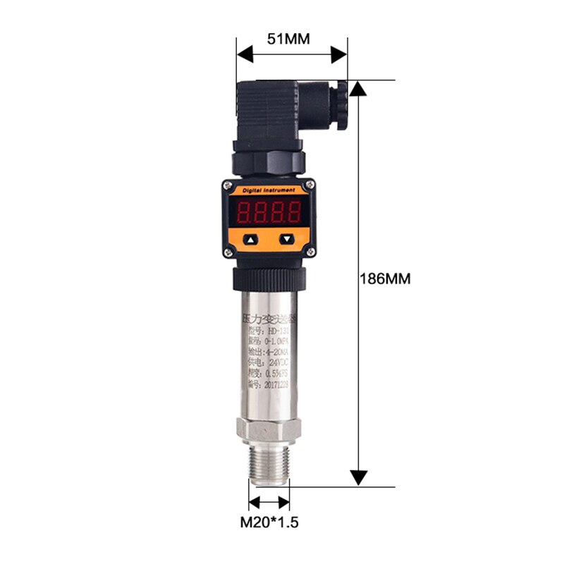 0-10v output LED digital display Pressure Transducer Transmitter Stainless Steel Oil Air Water pressure transmitter