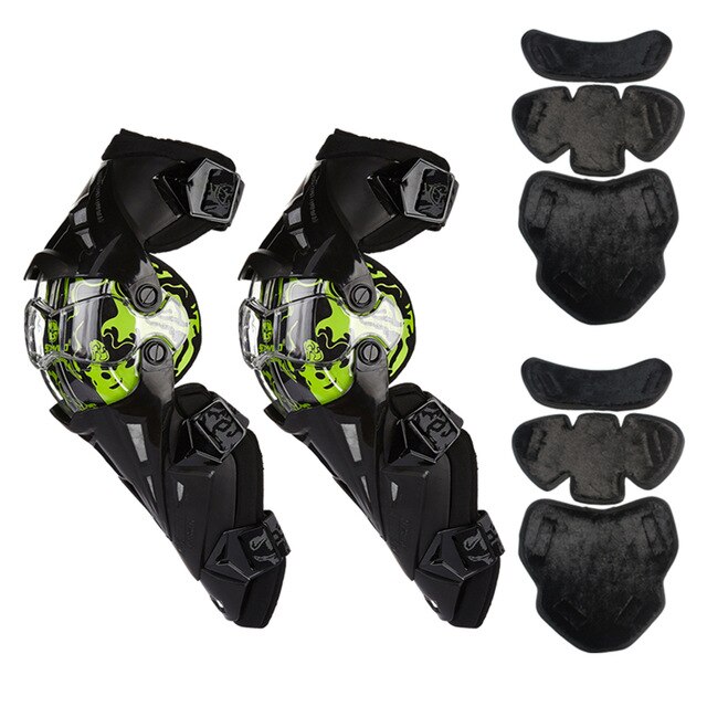 SCOYCO Motorcycle Knee Pads CE Motocross Knee Guards Motorcycle Protection Knee Protector Racing Guards Safety Gears Race Brace: K12-Green 2
