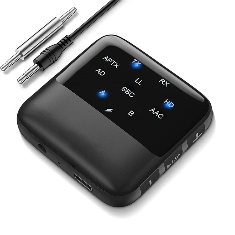 Bluetooth 5.2 Receiver Transmitter APTX HD Low Latency 3.5mm AUX 2 In 1 Wireless Audio Adapter for Car Headphones Speaker TV PC: Default Title