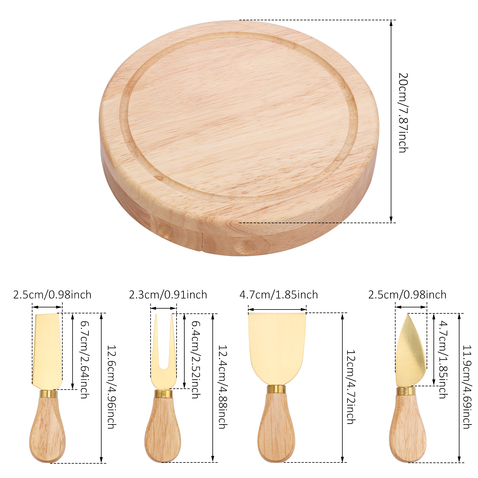 Kaasplank Set Houten Charcuteriebord met Kaassnijder en Vork Fruit Veggie Serveerschaal Keukengadget Dessertbord: Licht Groen