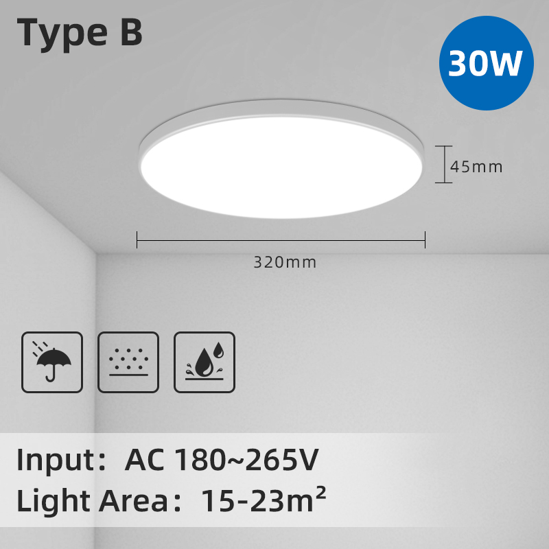 Led-kattovalaisin 220v modernia kattovalaisinta 15/20/30/50w led-paneelikattovalaisinta makuuhuoneen keittiön sisustusvalaistukseen: Lämmin valkoinen / 4w