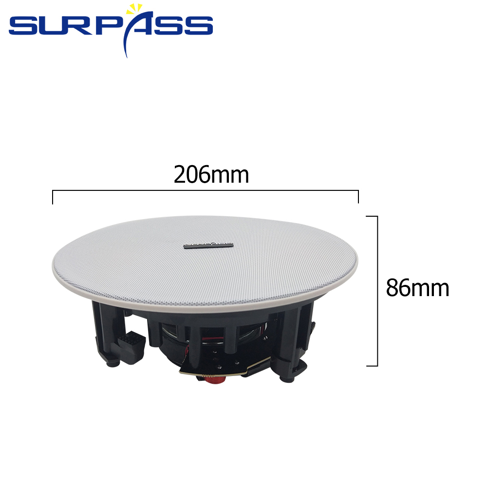 Home Audio PA System Ceiling Speaker 25W HiFi Stereo Sound Subwoofer Background Music Loudspeaker 5.25'' White In Wall Speakers
