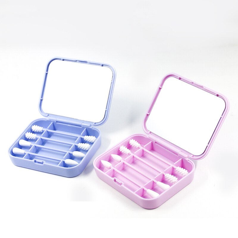 4/2 Pcs/box Double head Reusable Cotton Swab Face Ear Cleaning Makeup Removal Cosmetics Washable Portable Soft Buds Swabs Tools