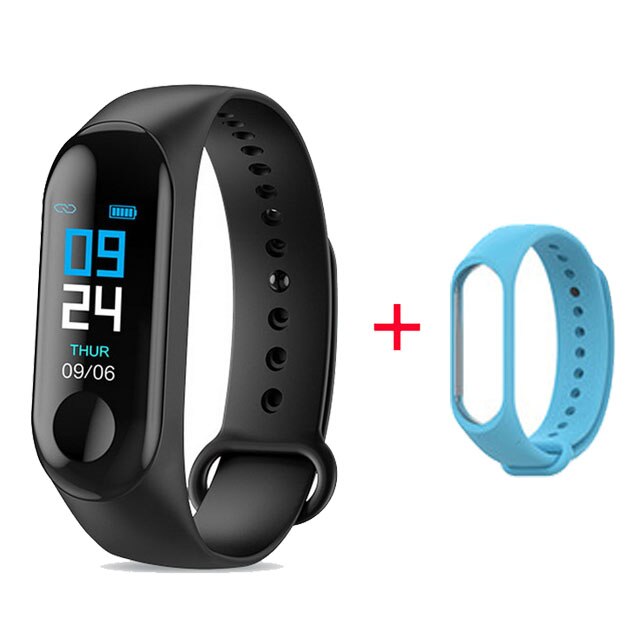 Pulsera inteligente PK Mi Band 5 y Bit 5, pulsera inteligente deportiva para IOS, Xiaomi y Honor, compatible con Mi Band 3/4 y Bit 5: with sky blue strap