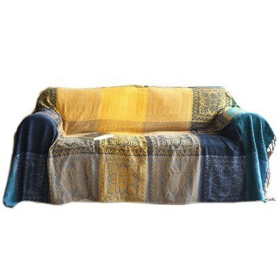 Etnische Chenille Plaid Bank Deken Gooi Gewogen Gebreide Gooi Deken Op Couch Vintage Tapijt Wandtapijt Sofa Cover Sprei: YELLOW / 150x190cm