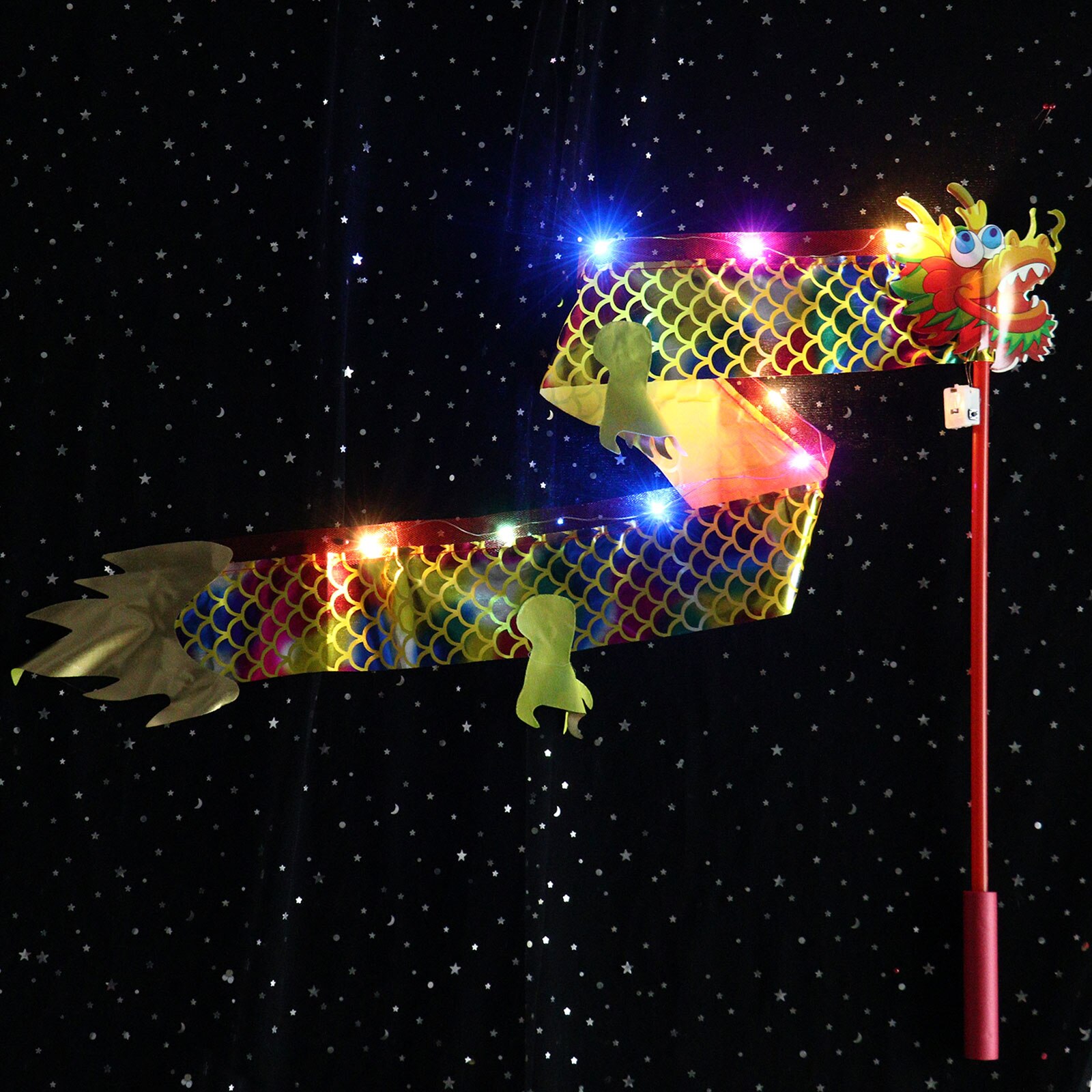 2 Stuks 1M Kleurrijke Dragon Lint Led Licht Dans Ritmische Lantaarn Lint Wands Staven Stok Prestaties Props Voor Dansen marching