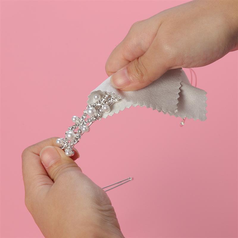 Paño de limpieza de joyas, paño de pulido para plata esterlina, oro, plata, cuentas, toalla de limpieza, toallas suaves, 8x8cm, 50 Uds.