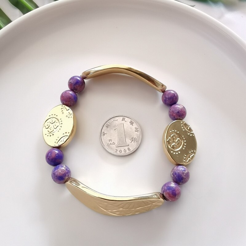 A2 Persoonlijkheid Voelen Domme Goud Kleur Decoratief Patroon Een Schat Van Elastische Mode Mooie Armbanden Armbanden