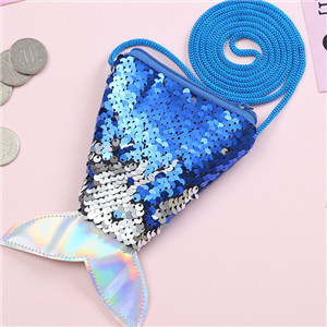 Women Child Mermaid Coin Purse Sequins Wallet Earphone Package Bags 6 Colours: e