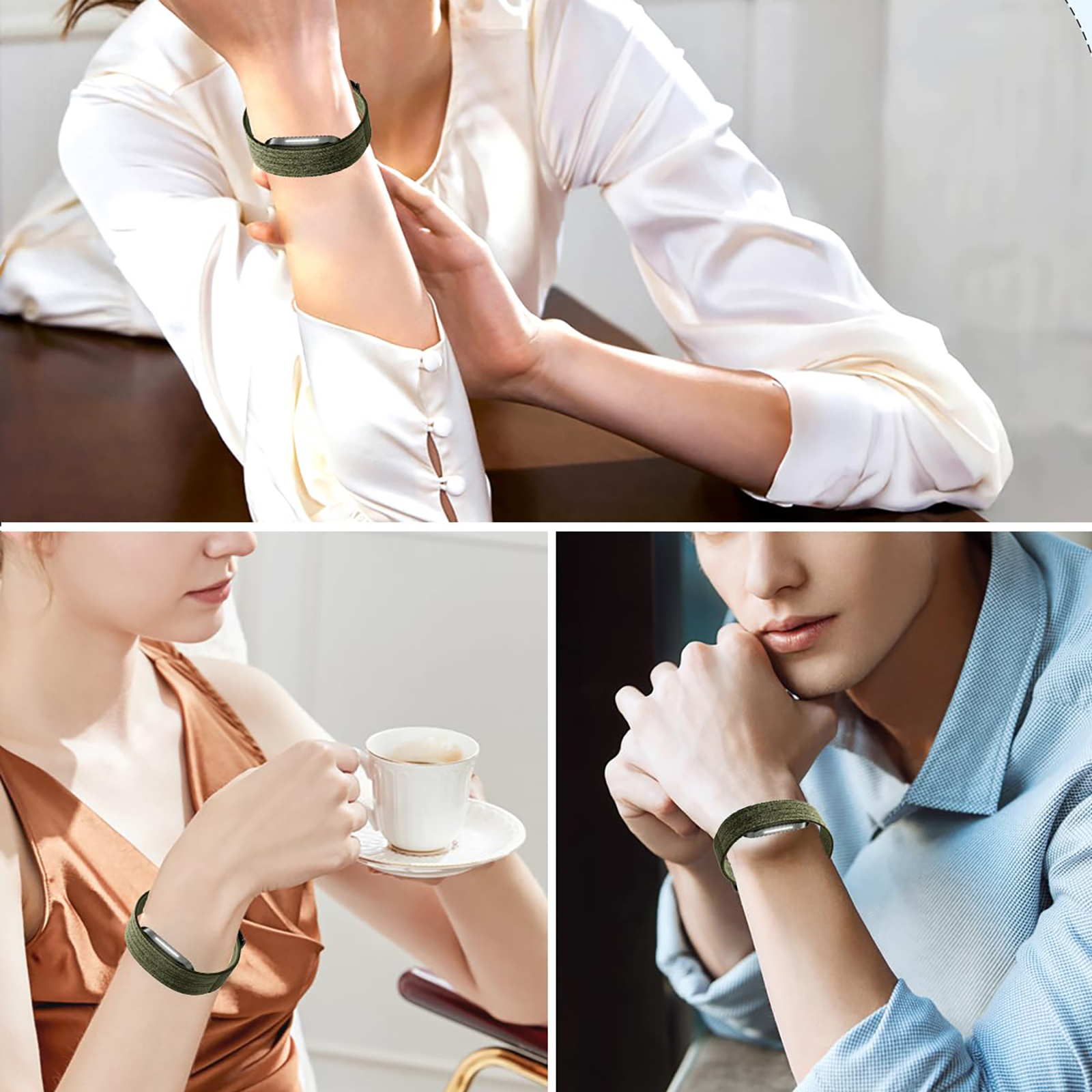 Watch Strap for Hume Band 2.0 Braided Nylon Adjustable Armband Bicep Strap Replacement Breathable Fitness Tracker Wristband