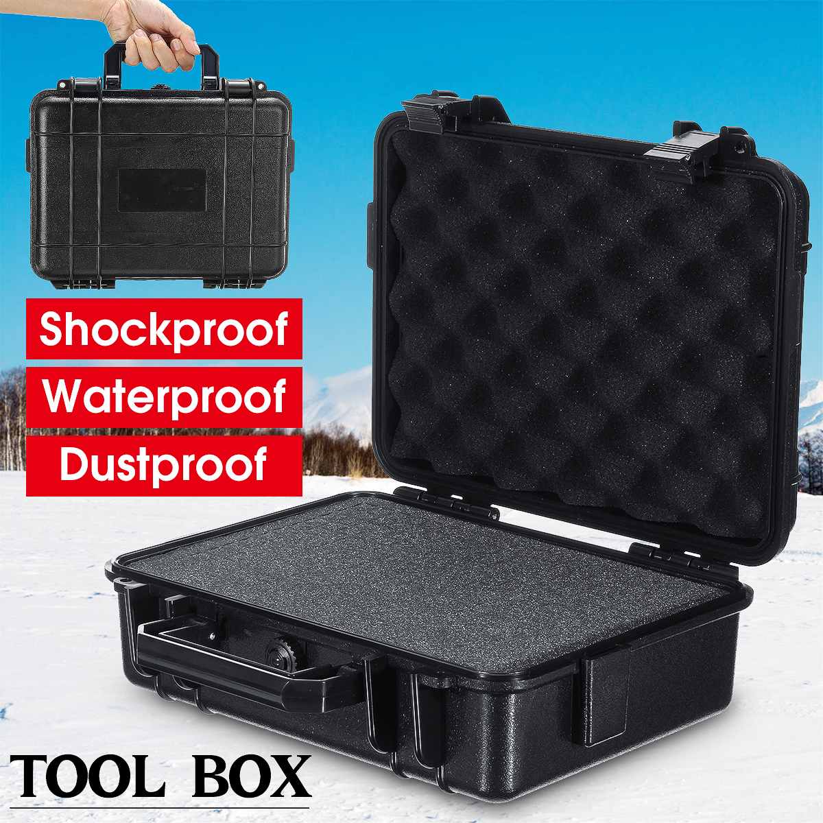 Waterdichte Gereedschapskist Shockproof Gereedschapskist Opbergdoos Compartiment Draagbare Tool Case Hardware Apparatuur Plastic Tool Box Organizer