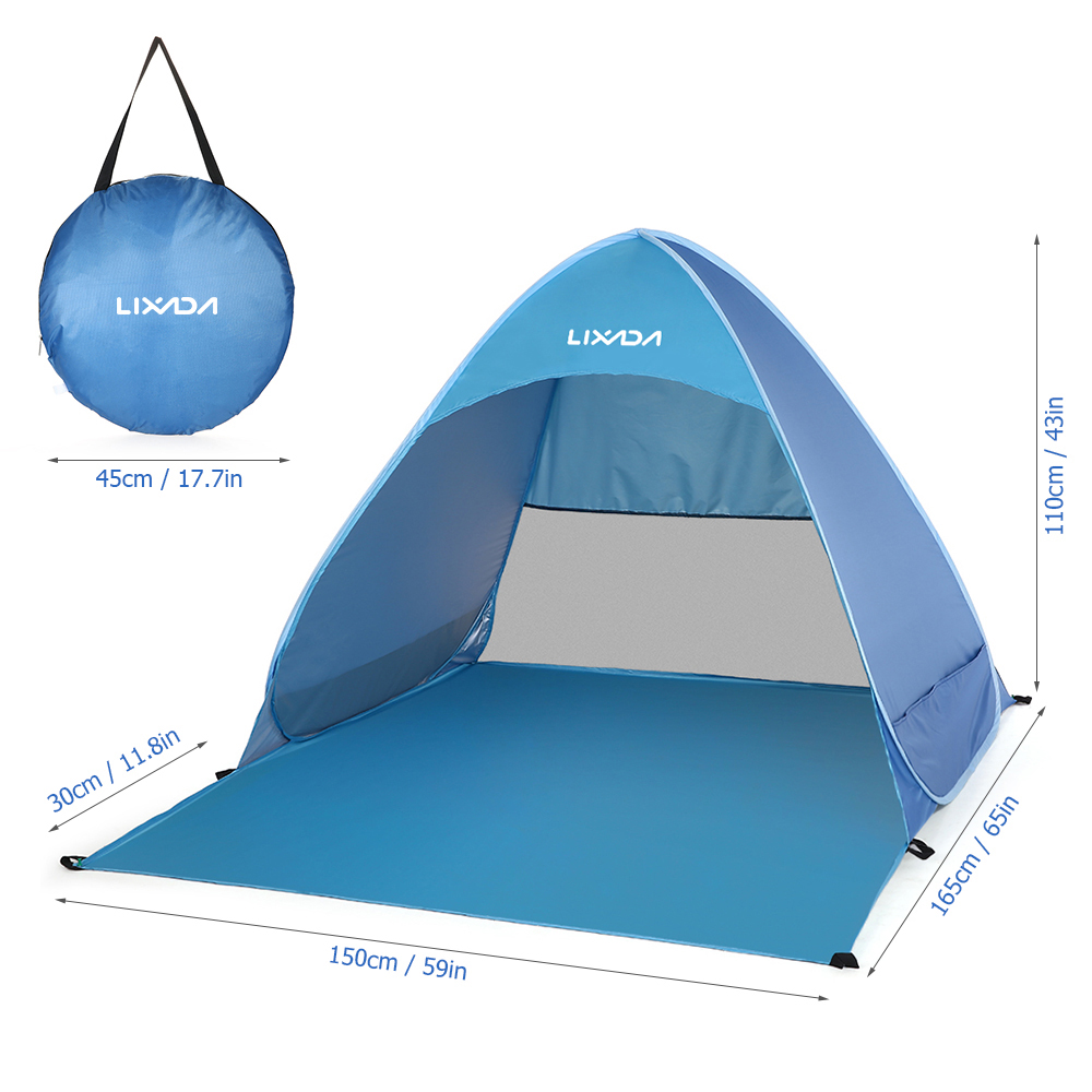 Tenda de acampamento automática de 3 a 4 pessoas, tenda de acampamento ao ar livre, proteção uv, sombra, toldo para camping, praia, ambiente externo: Type B Blue