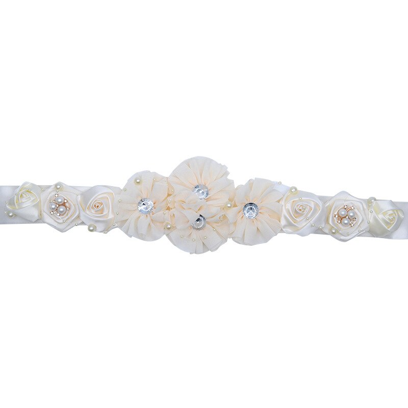 Fajín de cinturón de para boda, cinturones de vestir florales de poliéster para mujer, fajín de flores para boda y novia, cinta de satén, cinturón de flores YYY8077: Design2