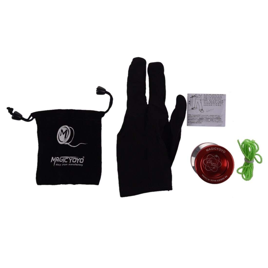 YoYo mágico N8, superprofesional, cuerda, bolsa gratis, guante gratis (rojo)