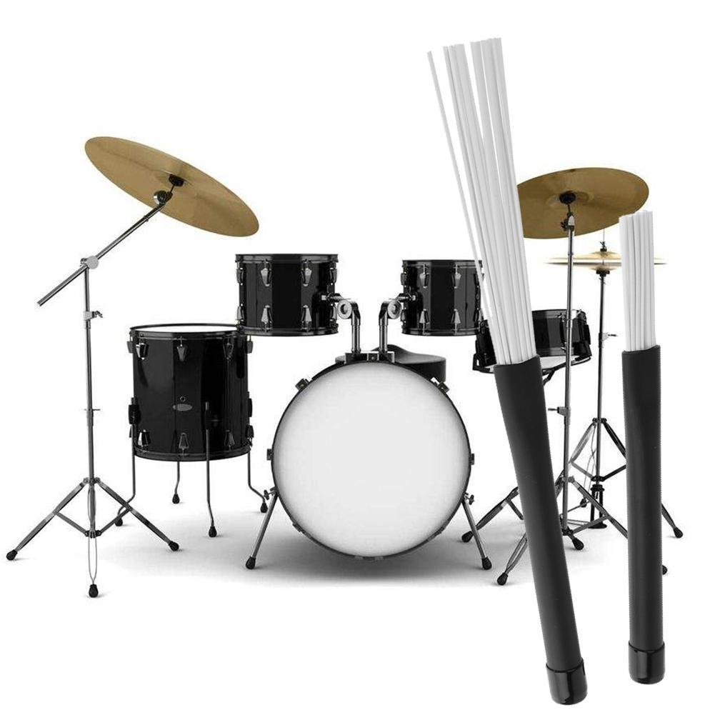 Escobillas para batería de Jazz, baquetas de percusión de 230mm * 20mm * 15mm, 2 uds., cepillo retráctil de nailon con mango de goma